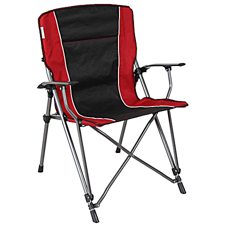 Red/Black Folding Tension Hard Arm Chair