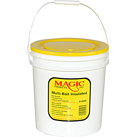 8-qt White/Yellow Multi-Bait Insulated Bucket