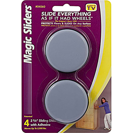 Magic Sliders 2-3/8 In. Round Adhesive Furniture Sliders 4 Pk.