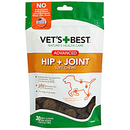 Vet's Best Hip & Joint Soft Chews for Dogs - 30 Ct
