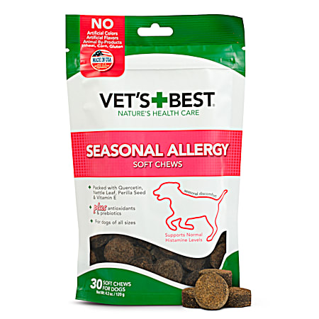 Vet's Best Seasonal Allergy Soft Chews for Dogs - 30 Ct