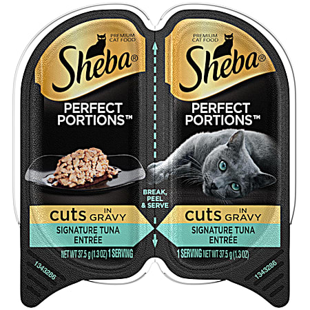 SHEBA All Lifestages Perfect Portions 2.6 oz Signature Tuna Entree Cuts in Gravy Wet Cat Food