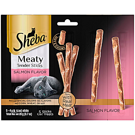 SHEBA Meaty Tender Sticks w/ Salmon Cat Treats - 5 Pk