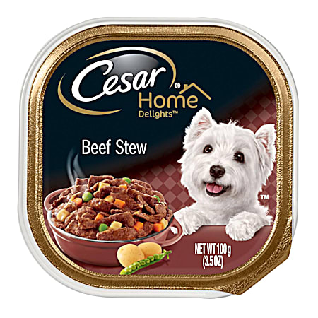 3.5 oz Home Delights Beef Stew Flavor Wet Dog Food