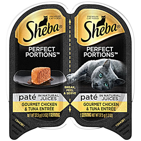 SHEBA All Life Stages Perfect Portions 2.6 oz Gourmet Chicken & Tuna Entree Wet Cat Food
