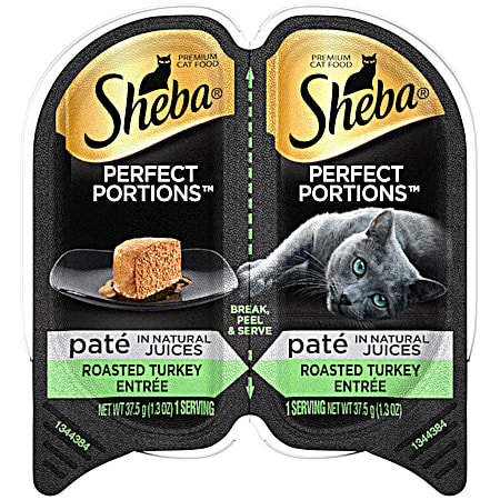 SHEBA All Life Stages Perfect Portions 2.6 oz Roasted Turkey Entree Wet Cat Food