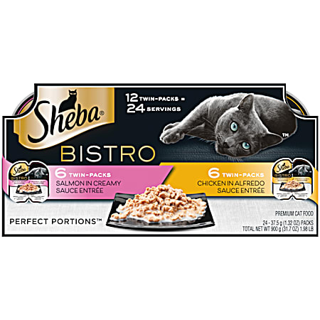 Bistro Chicken in Alfredo Sauce & Salmon in Creamy Sauce Entree Multipack - 12 Ct
