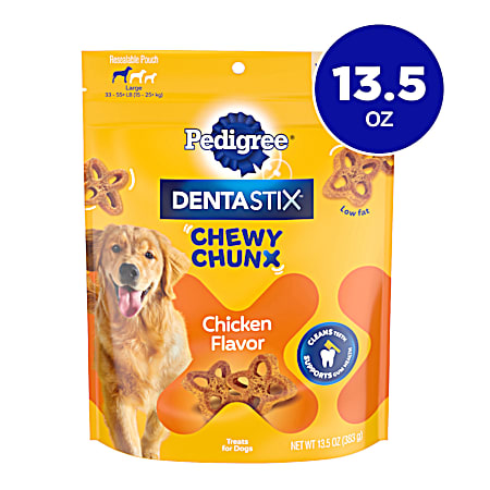 Pedigree Dentastix Large Chicken Flavor Chewy Chunx Dental Treats for Dogs