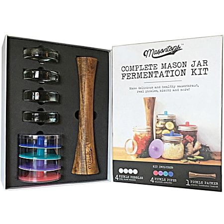 9 Pc Wide Mouth Canning Jar Complete Fermentation Kit