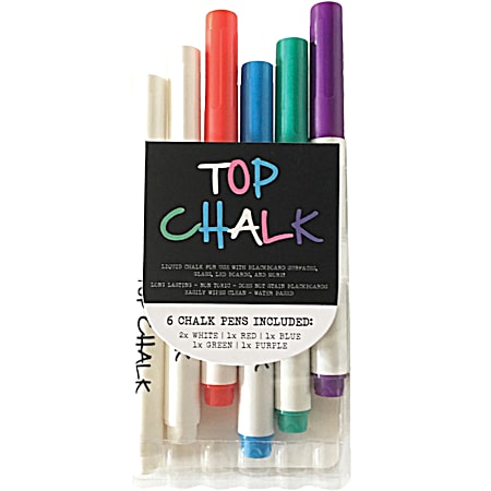 Top Chalk Canning Jar Liquid Chalk Markers- 6 Pk