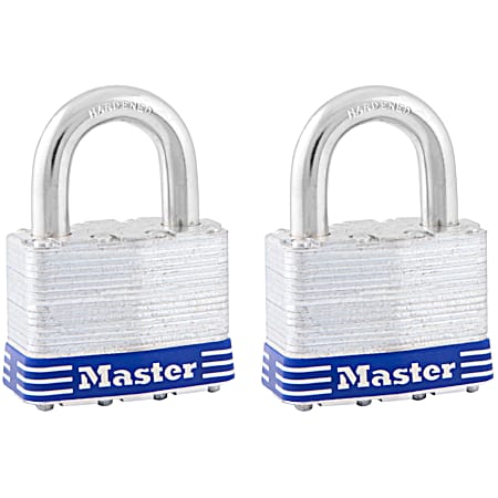 Master Lock 2 Pk. Laminated Steel Padlocks - 5T