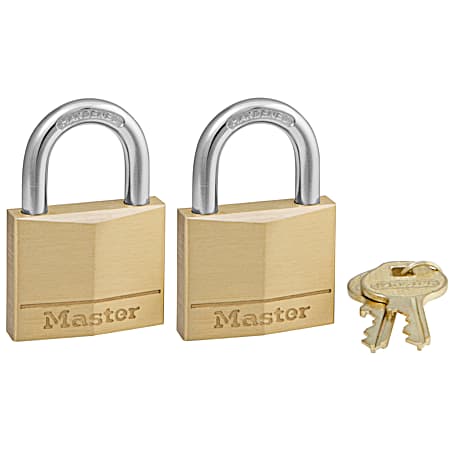 Master Lock 2 Pk. Soild Brass Padlocks - No. 140T
