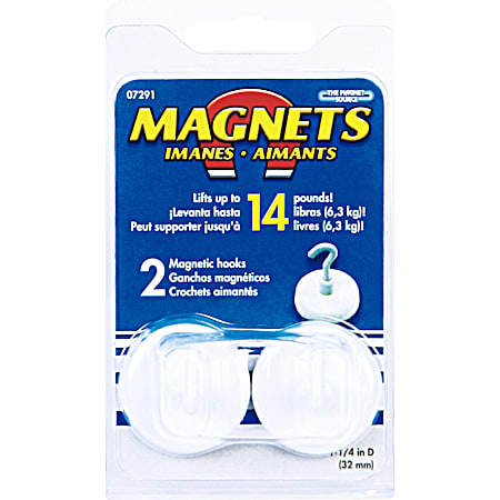 The Magnet Source White Magnetic Hooks - Large