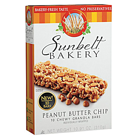 Peanut Butter Chip Chewy Granola Bars - 10 Pk
