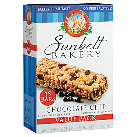 Sunbelt Bakery Chocolate Chip Chewy Granola Bars - 15 Pk