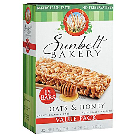 Sunbelt Bakery Oats & Honey Chewy Granola Bars - 15 Pk