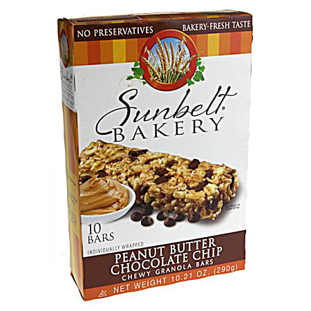 Peanut Butter Chocolate Chip Chewy Granola Bars - 10 Pk