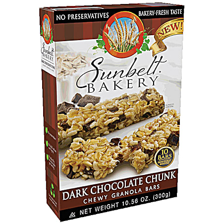 Dark Chocolate Chunk Chewy Granola Bars - 10 Pk
