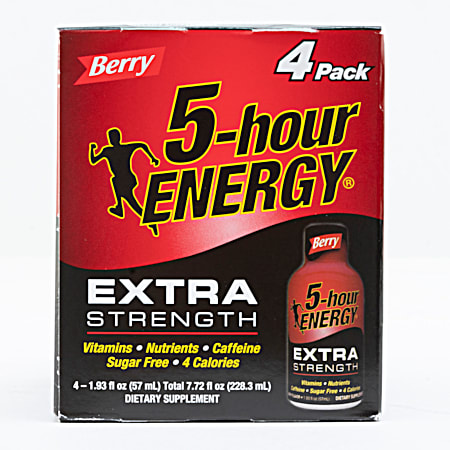 5-hour Energy Extra Strength 1.93 oz Berry Energy Shots - 4 Pk