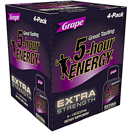 5-hour Energy Extra Strength 1.93 oz Grape Energy Shots - 4 Pk