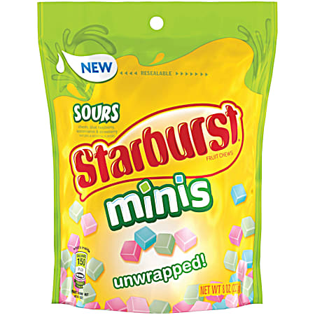 8 oz Minis Sour Fruit Chews Candy