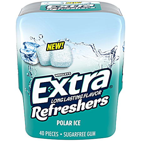 Wrigley Extra Refreshers 40pc Sugar Free Polar Ice Chewing Gum