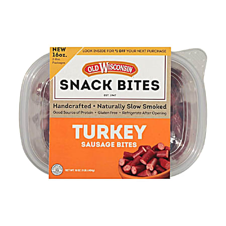 Old Wisconsin 16 oz Turkey Snack Bites Tub