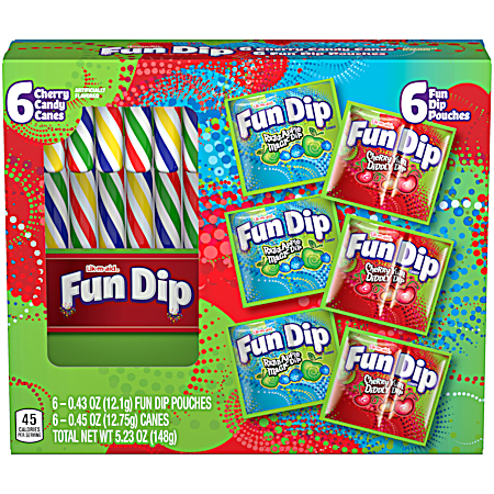 Fun Dip & Cherry Candy Canes - 6 Ct