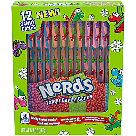 Nerds Candy Canes - 12 Ct