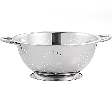 5 qt Brushed Silver Stainless Steel Colander