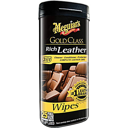 Gold Class Rich Leather 7 in x 9 in 3-in-1 Complete Leather Care Wipes - 25 Ct