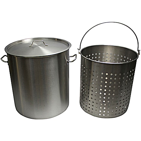 Chard 30 qt Aluminum Pot w/ Strainer Basket