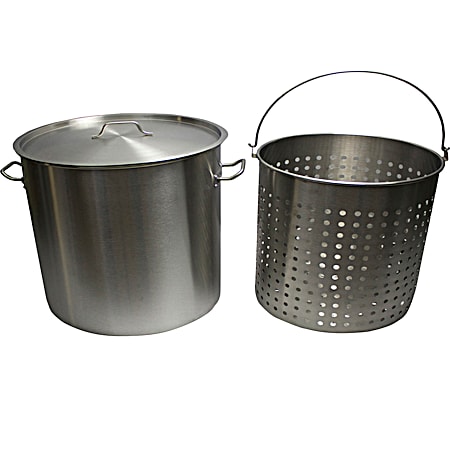Chard 60 qt Aluminum Pot w/ Strainer Basket