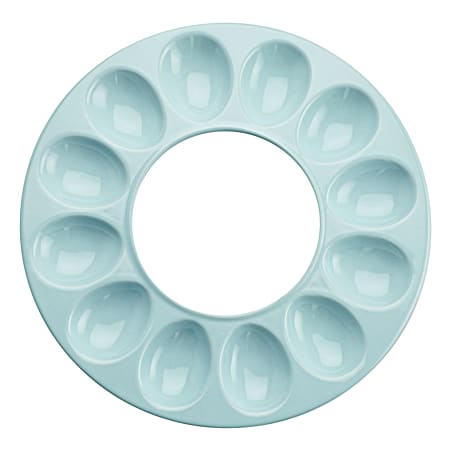 Rachael Ray 10.75 in Light Blue Shimmer Round Egg Tray
