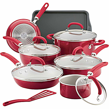 Rachael Ray 13 Pc Red Aluminum Cookware Set