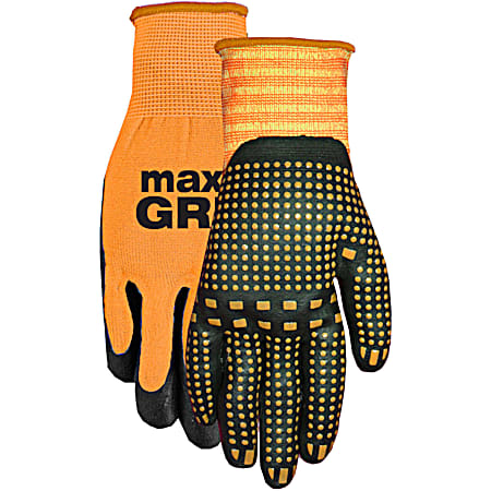 Midwest Quality Gloves Men's Max Grip Orange/Black Gloves