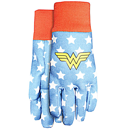 Midwest Quality Gloves Toddler Girls' Red & Blue Wonder Woman Gripping Gloves