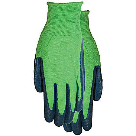 Kids' Green Latex Coated Polyester Garden Gloves