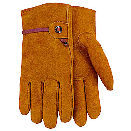Men's Brown Russet Suede Cowhide Leather Gloves