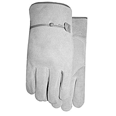 Men's Grey Suede Cowhide Ball & Cinch Thinsulate Gloves