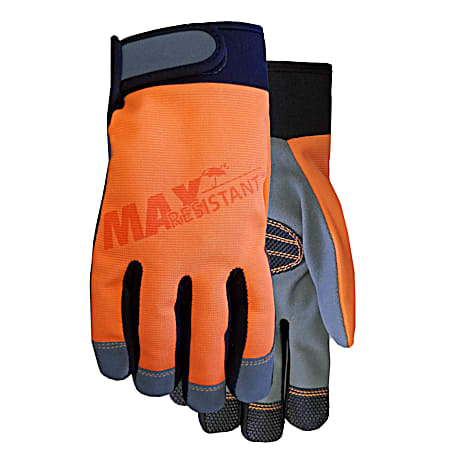 Midwest Quality Gloves Men's MAX Resistant Orange Synthetic Gloves