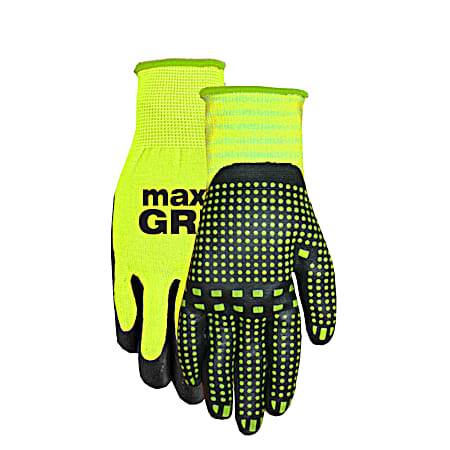 Midwest Quality Gloves MAX Grip Hi-Vis Yellow Gripping Gloves