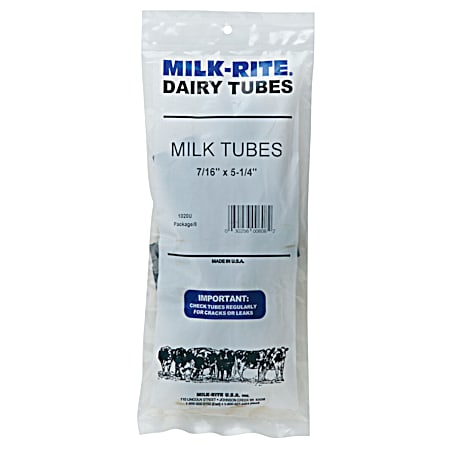 Milkrite 7/16 in x 5-1/4 in Milk Tubes for Bou-Matic - 8 Pk