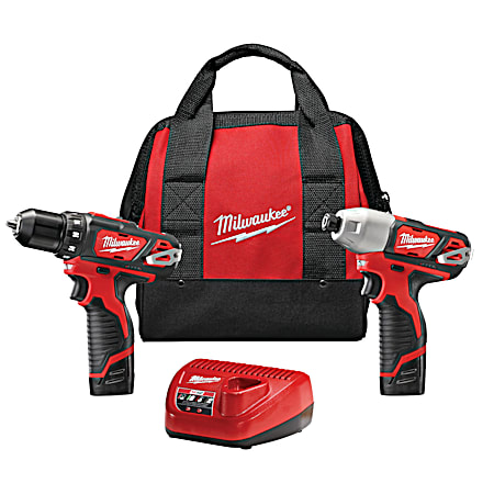 M12 Cordless Lithium-Ion Drill/Driver & Hex Impact Driver 2-Tool Combo Kit W/ Batteries