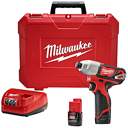 M12 1/4 in Cordless Hex Impact Driver Kit