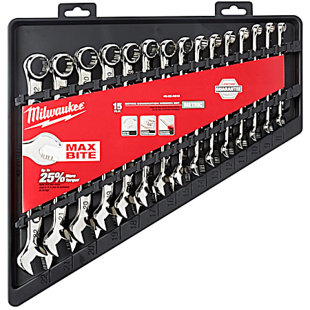 Metric Combination Wrench Set - 15 Pc