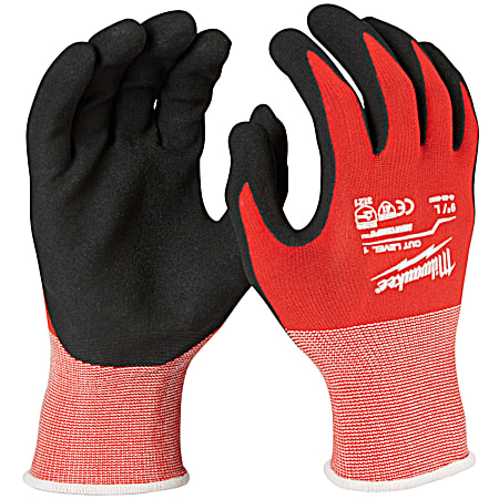 Cut Level 1 Red & Black Dipped Work Gloves