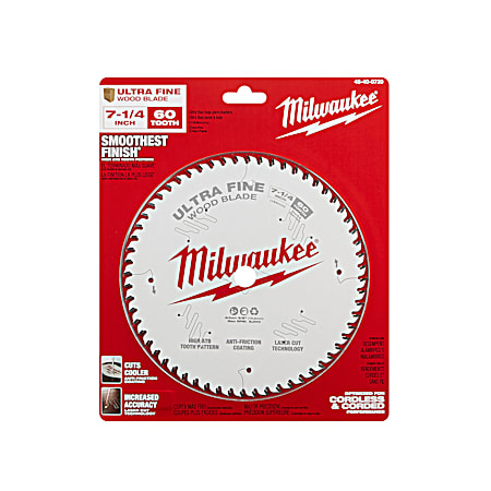 Milwaukee 7-1/4 in 60T Ultra Fine Finish Circular Saw Wood Cutting Blade