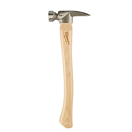 Milwaukee 19 oz Milled Face Hickory Wood Framing Hammer