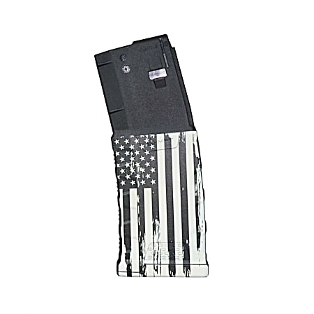 Mission First Tactical American Flag Burnt 5.56 x 45 NATO/.223 REM 30RD Decorated Extreme Duty Polymer Magazine